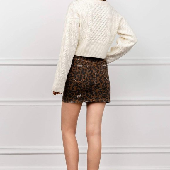 NWT J. ING Brown Pounce Leopard Mini Skirt Size Small - Picture 3 of 7